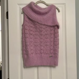 Christian Dior off the shoulder angora sleeveless sweater